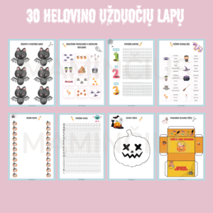 30 Helovino PDF užduočių lapų